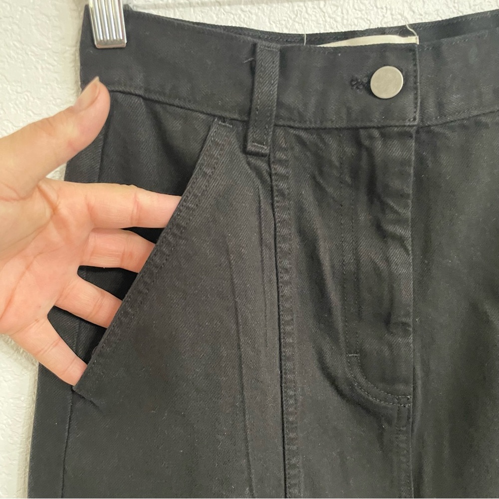 Mara Hoffman Womens Skirt Black Nakita Denim Midi Split Front Size 2 - Picture 6 of 11